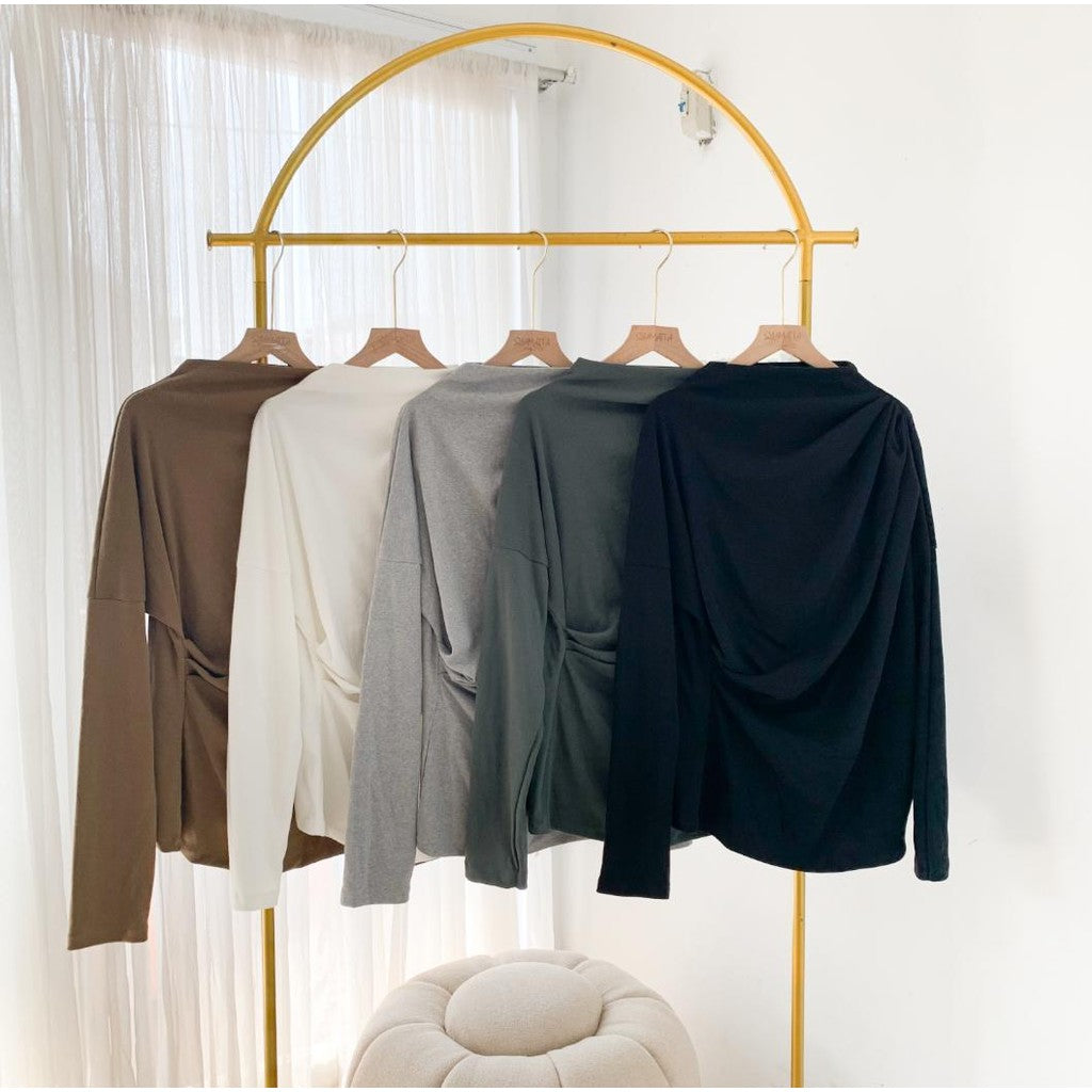 Dira Blouse Rample Turtleneck Viral Adem Lembut Syamaita Original