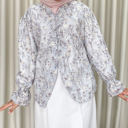Ayumi katun bordir blouse baju kebaya modern katbol embroidery