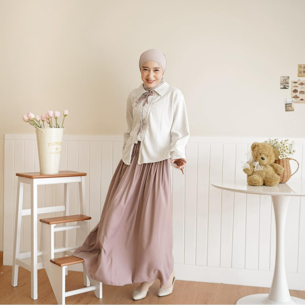 Melody Series Atasan Bawahan Remaja Korean Style Kaos Combed Mix Knit Cotton Silk