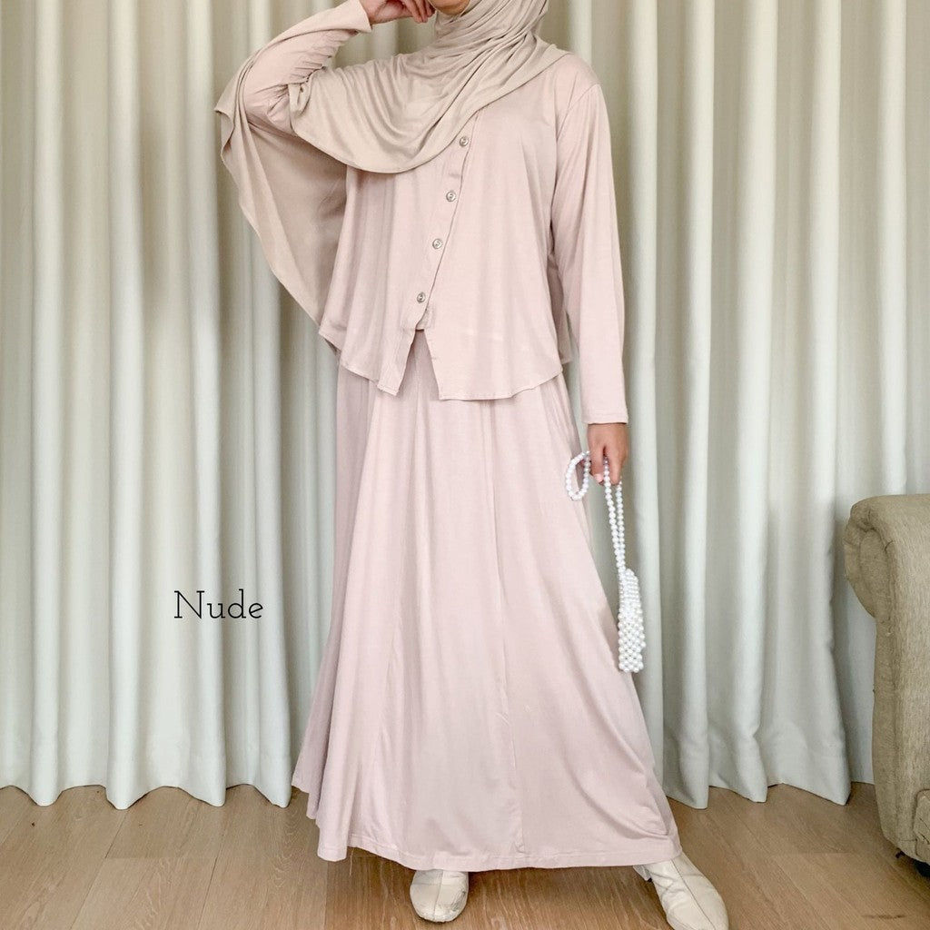 Hagia One Set Rok Kaos Rayon Spandek Busui Friendly