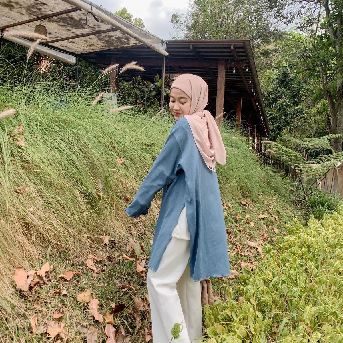 Syamaita Nayya Knit Long Tunik Busui dan Wudhu Friendly Rib Premium Wanita