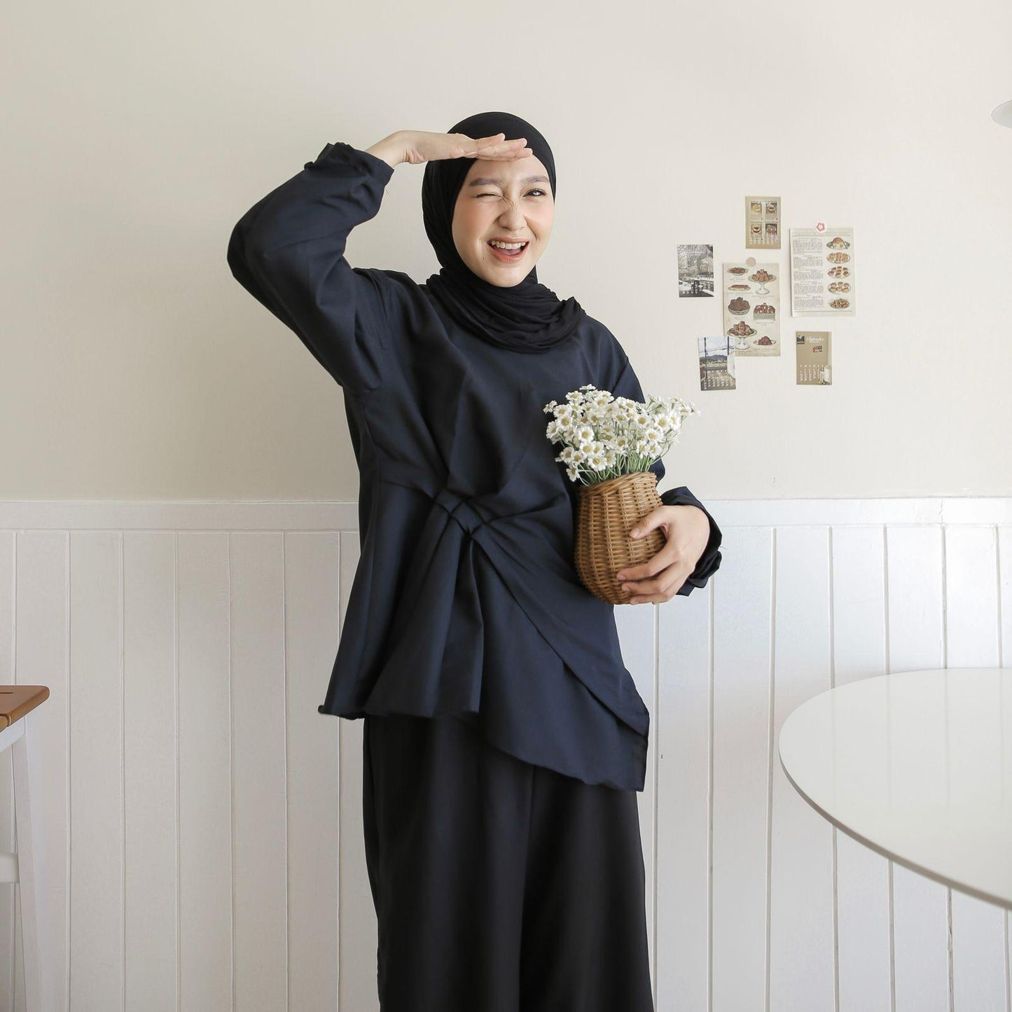 Nina Blouse Wudhu Friendly Madam Crepe Premium Sedikit Variasi Rampel Depan Terviral Baju Muslim Wanita Atasan