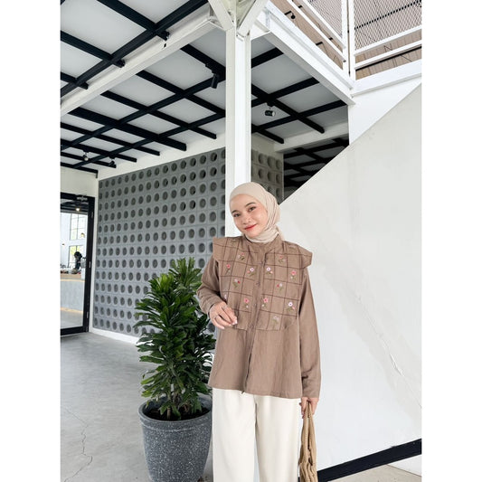 Gemi Shirt Bordir Linen Casual