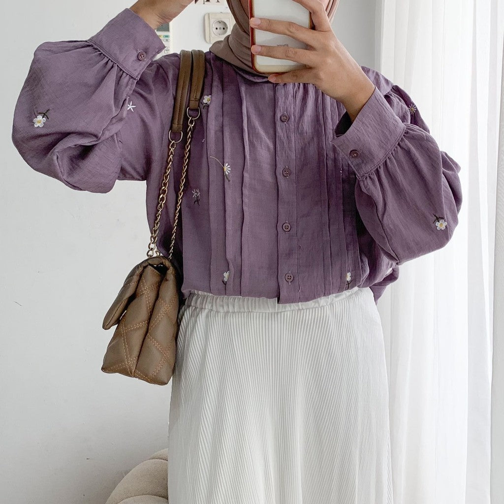 DenaiaShirtLinenFlowerBordir