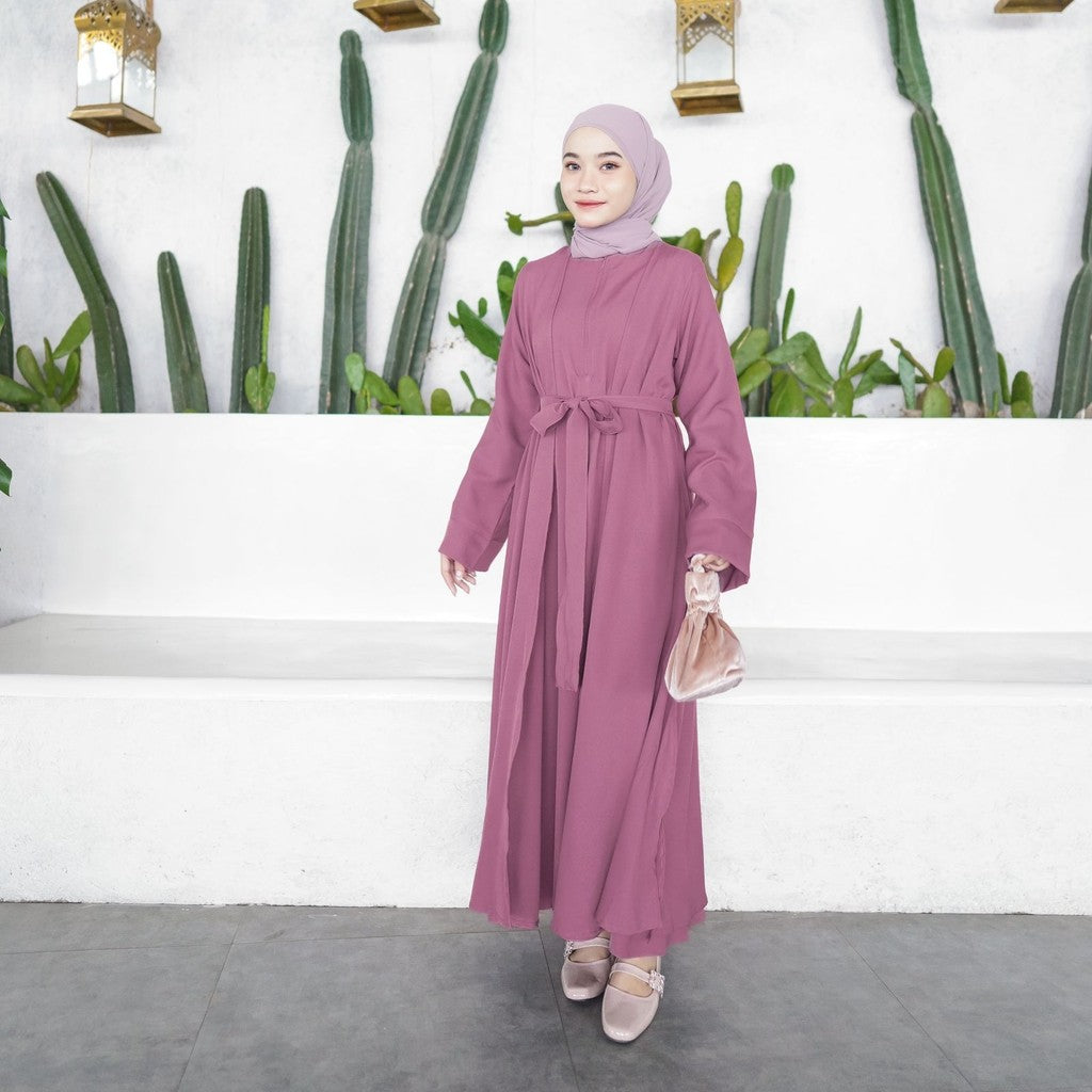 Hawa Abaya Gamis Umroh  Flowy Elegant Lebaran Viral 3in1