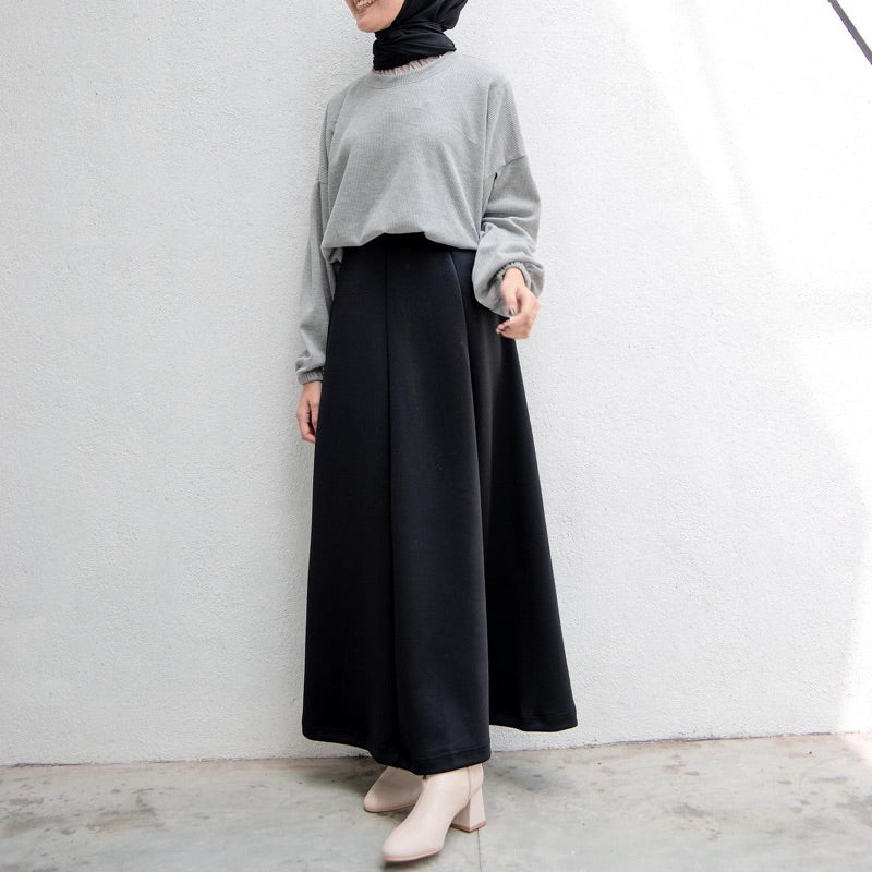 Hava Skirt Slim A Rok Kerja Straight Line Hip Rok Span Formal // Putih TIDAK MENERAWANG HIGHWAIST