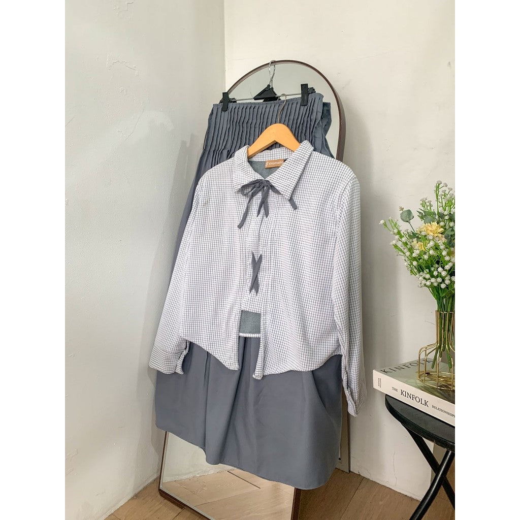 Melody Series Atasan Bawahan Remaja Korean Style Kaos Combed Mix Knit Cotton Silk