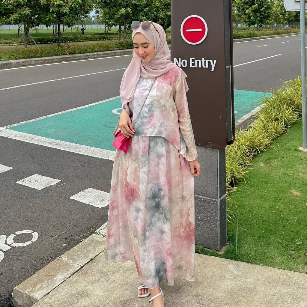 Seraya Dress✨ - Raya Collection Seraya Dress Gamis Raya Print Rayon Diamond Cotton