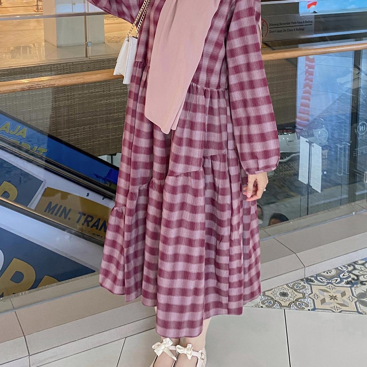 alea gingham midi dress tunik