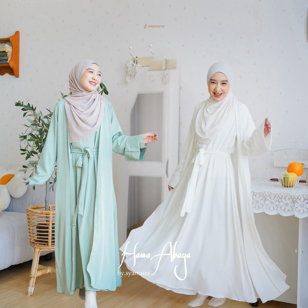 Hawa Abaya Gamis Umroh  Flowy Elegant Lebaran Viral 3in1