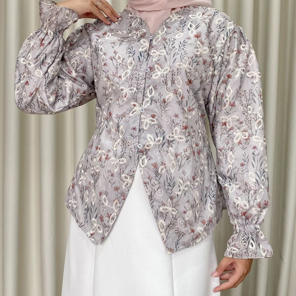 Ayumi katun bordir blouse baju kebaya modern katbol embroidery