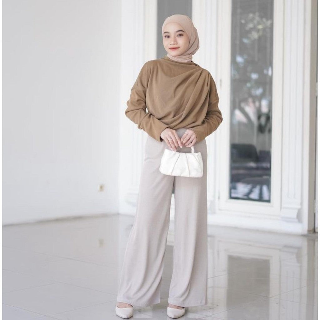 Dira Blouse Rample Turtleneck Viral Adem Lembut Syamaita Original
