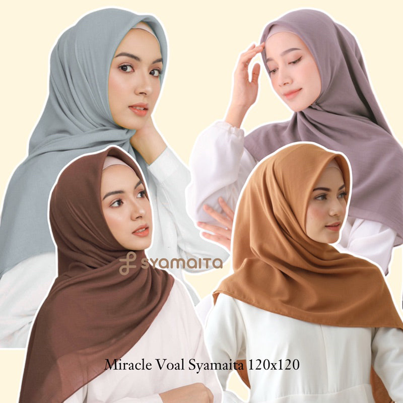 Hijab Miracle Voal 120x120cm (Arabian Voile) Original Syamaita