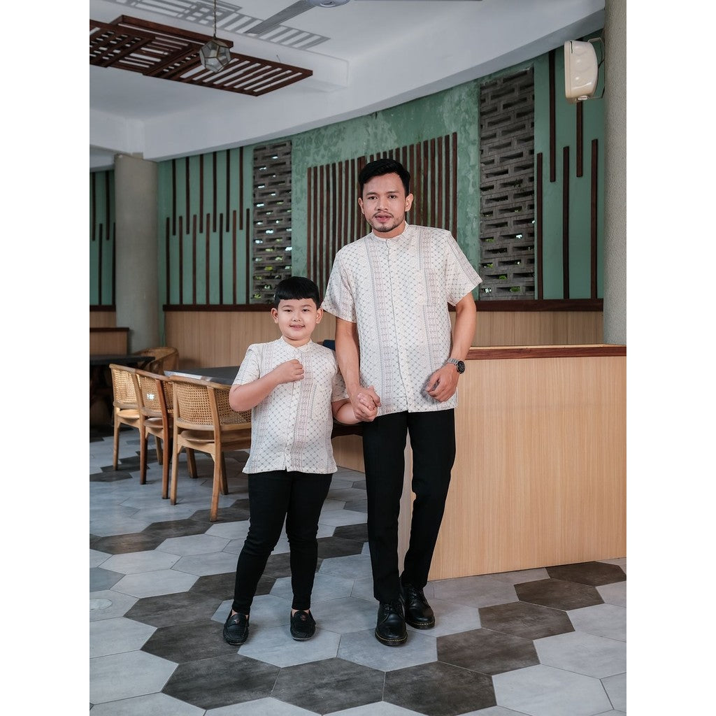 [Tamara Series] Koko Pria Dewasa & Anak✨ - Raya Collection Koko Pria Dewasa & Anak Sarimbit Tamara Series Lebaran Raya Motif Batik