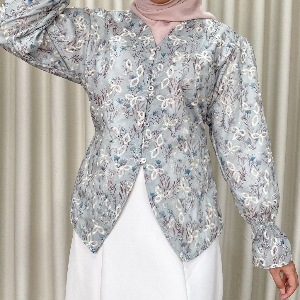 Ayumi katun bordir blouse baju kebaya modern katbol embroidery
