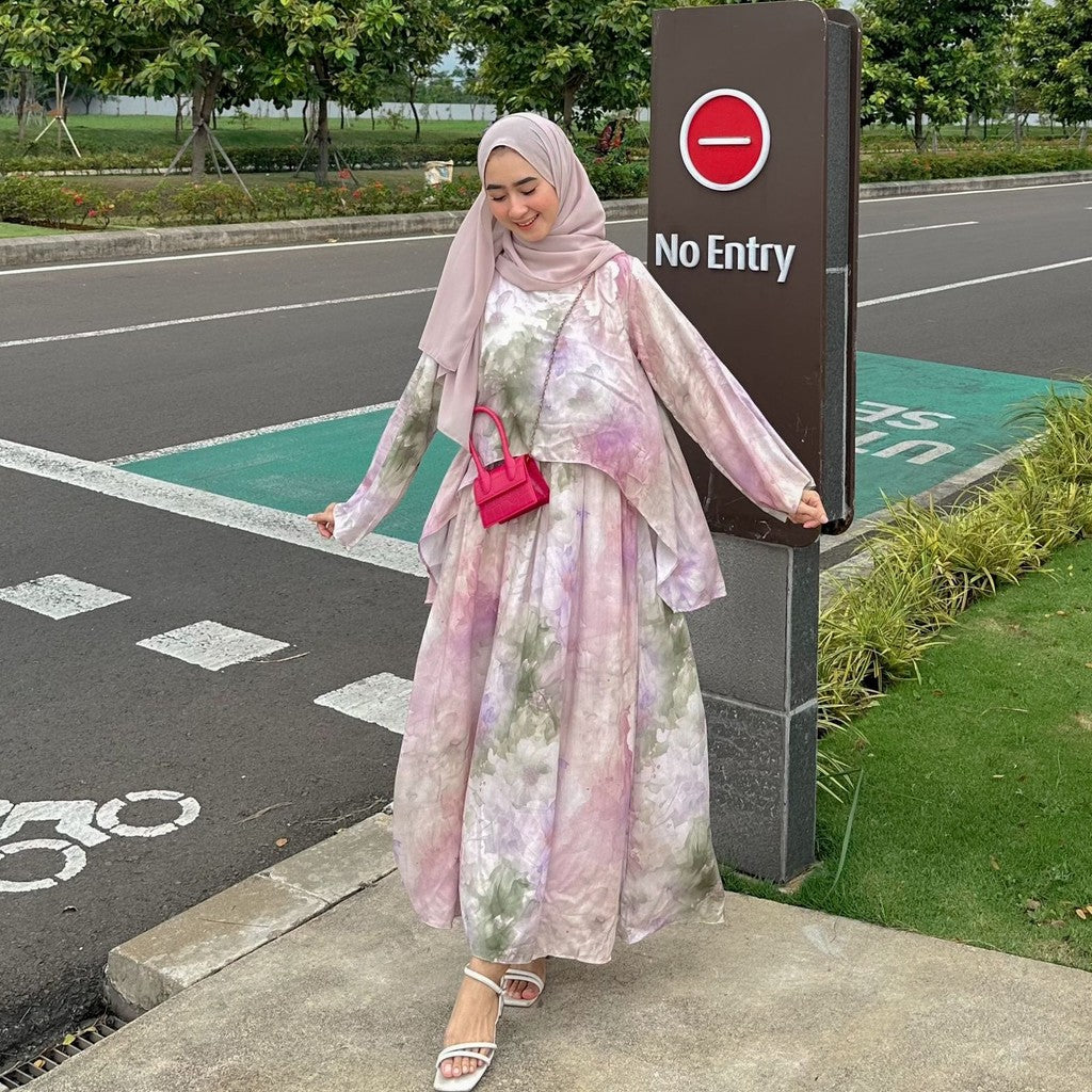 Seraya Dress✨ - Raya Collection Seraya Dress Gamis Raya Print Rayon Diamond Cotton
