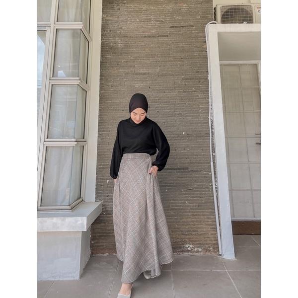 Jelena Skirt Tartan Korean Style by Syamaita Flanel dan Semi Wool