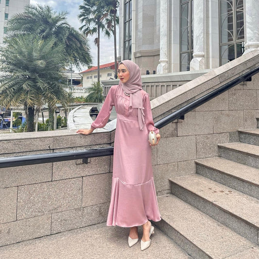 Syamaita Original Tara Dress Busui dan Wudhu Friendly Material Santorini AirFlow Muslim Wanita