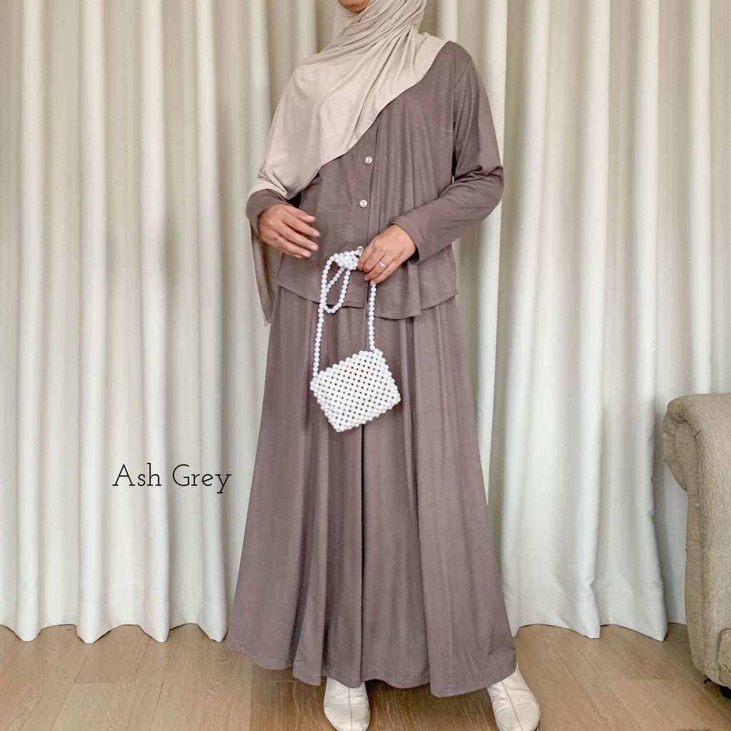 Hagia One Set Rok Kaos Rayon Spandek Busui Friendly