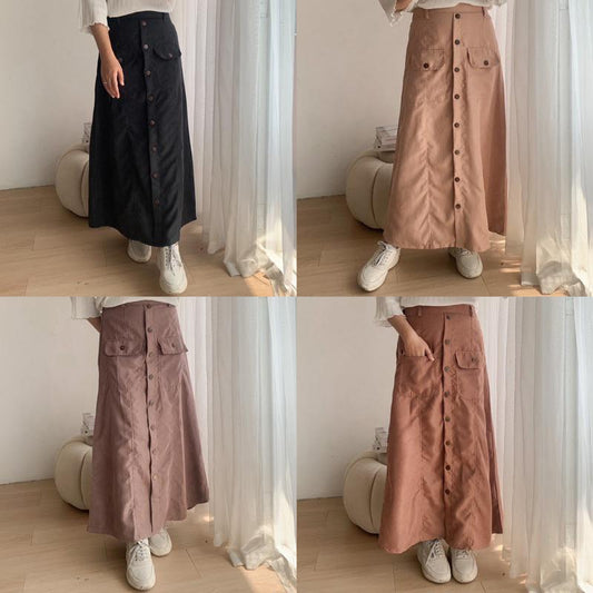 Syamaita Original Cordy Skirt Pocket Depan Material Baby Corduroy Premium Suede