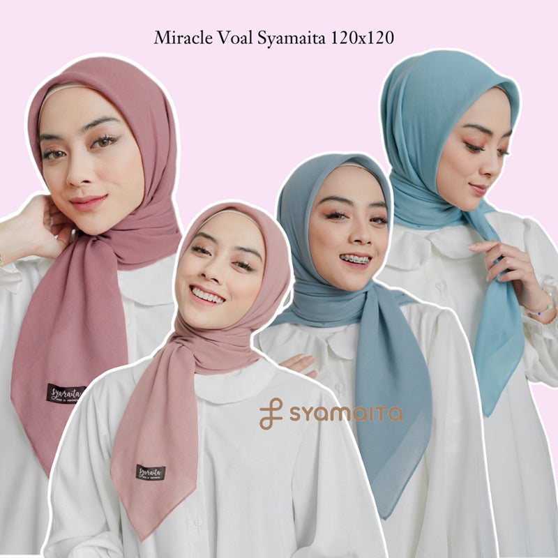 Hijab Miracle Voal 120x120cm (Arabian Voile) Original Syamaita