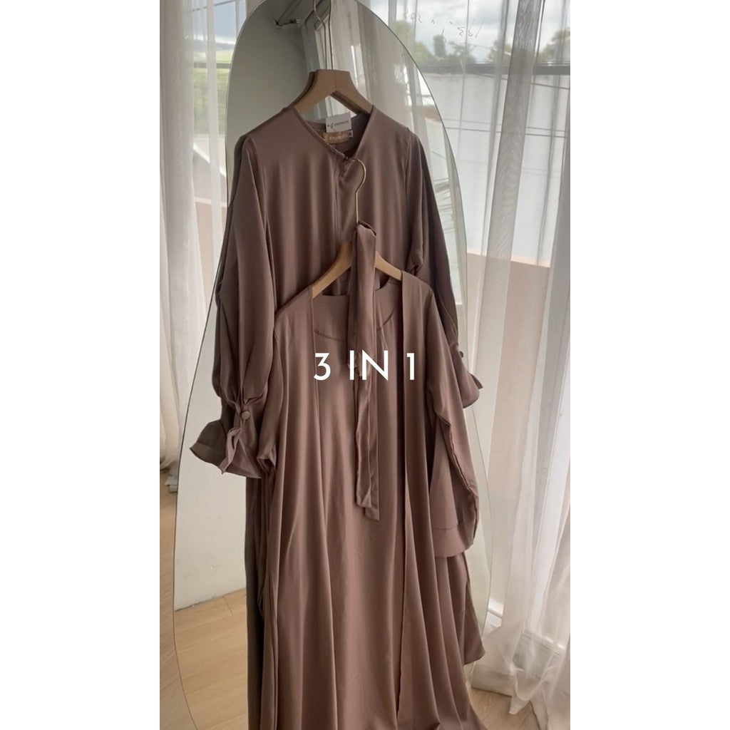 Hawa Abaya Gamis Umroh  Flowy Elegant Lebaran Viral 3in1