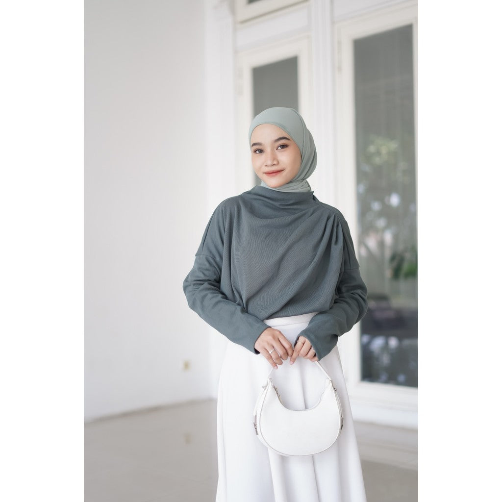 Dira Blouse Rample Turtleneck Viral Adem Lembut Syamaita Original