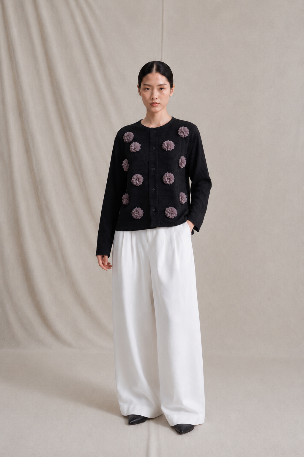 Summer Pleated Plisket Shirt Kemeja Bunga