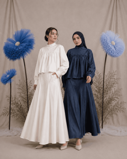 Tokyo Blouse and Jeans Skirt Soft Jeans Denim Syamaita Original