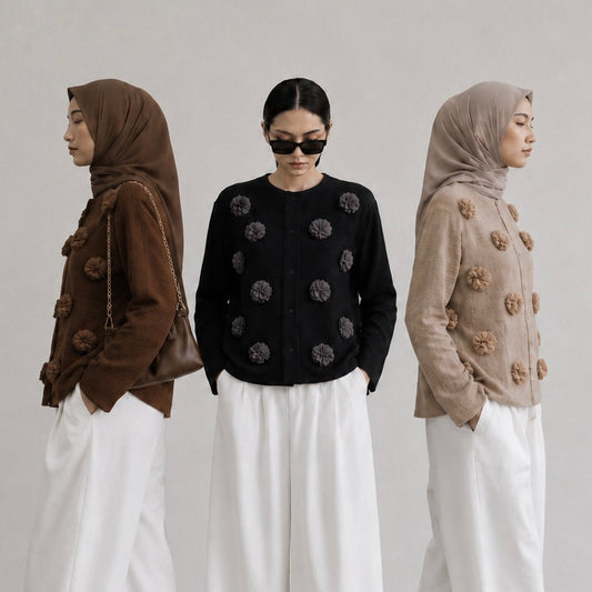 Summer Pleated Plisket Shirt Kemeja Bunga