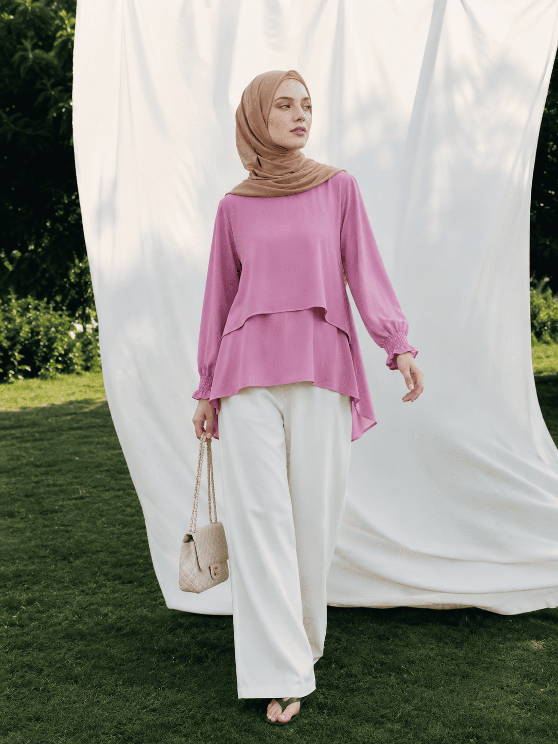 Syamaita Original Diane Blouse Busui Dan Wudhu Friendly Bukaan Kanan Kiri Material Shakila Premium Terbest Seller Atasan Muslim Baju Wanita