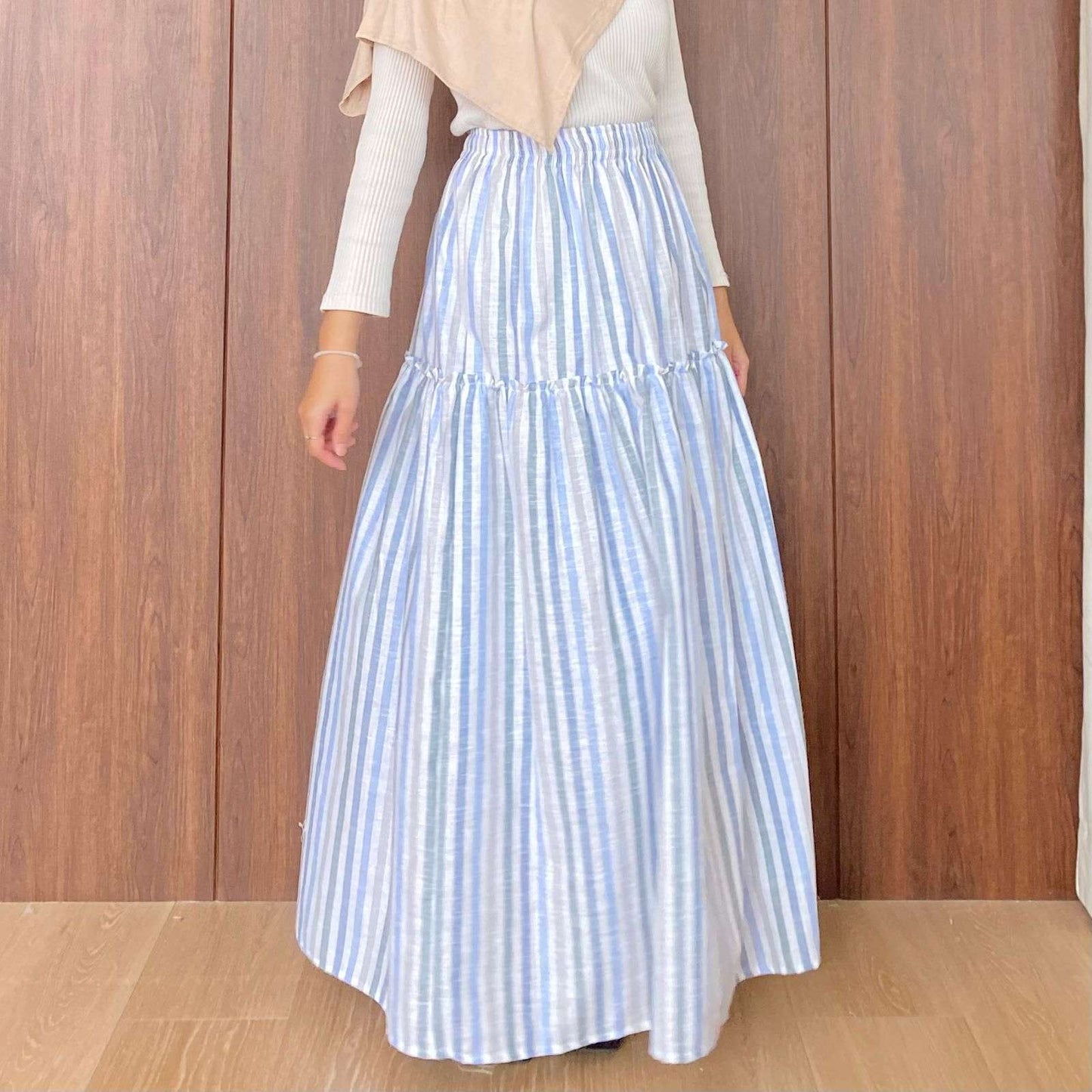 Azura Linen Stripes Skirt