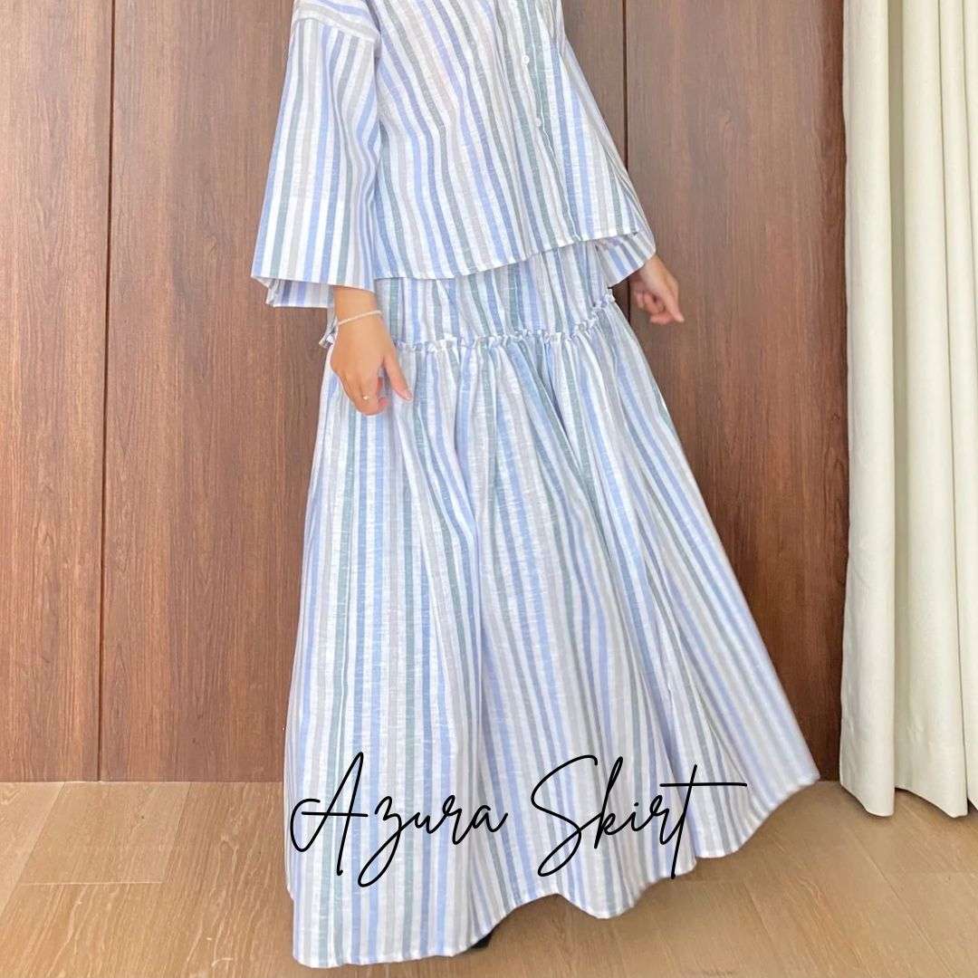 Azura Linen Stripes Skirt