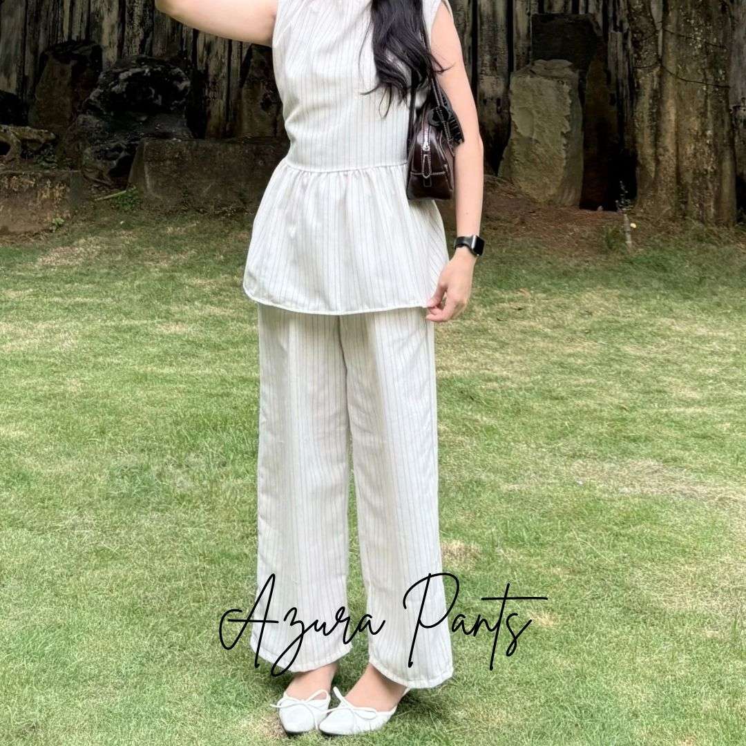 Syamaita Original Azura Stripes Pants linen cotton bulukuda