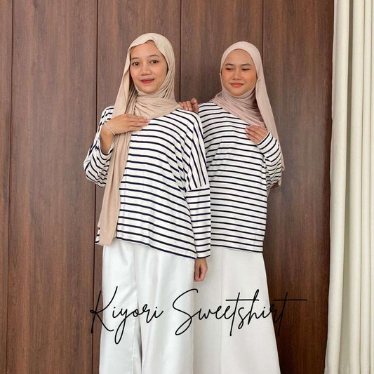 Kiyori Sweetshirt by syamaita kaos cotton stretchy Stripe