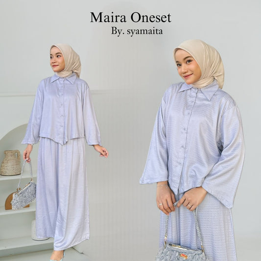 Syamaita - Maira Set Rok Kemeja Panjang Busui Friendly Viscose Cotton Jacquard