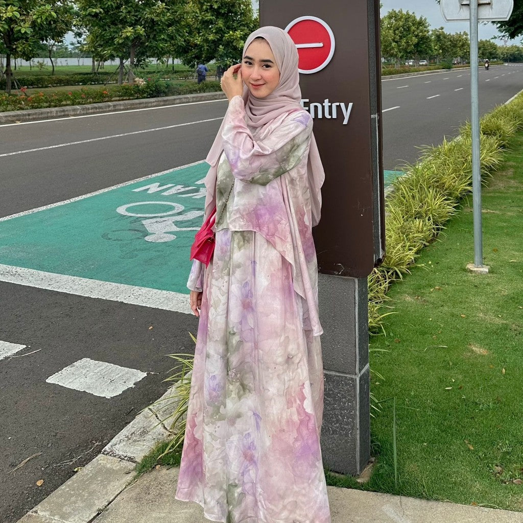 Seraya Dress✨ - Raya Collection Seraya Dress Gamis Raya Print Rayon Diamond Cotton