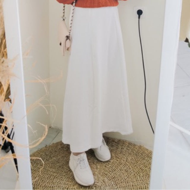 Hava Skirt Slim A Rok Kerja Straight Line Hip Rok Span Formal // Putih TIDAK MENERAWANG HIGHWAIST