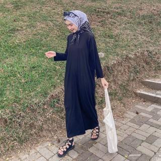 Syamaita Original Basic Longsleeves Dress Busui NON Busui Inner Muslim Wanita Panjang