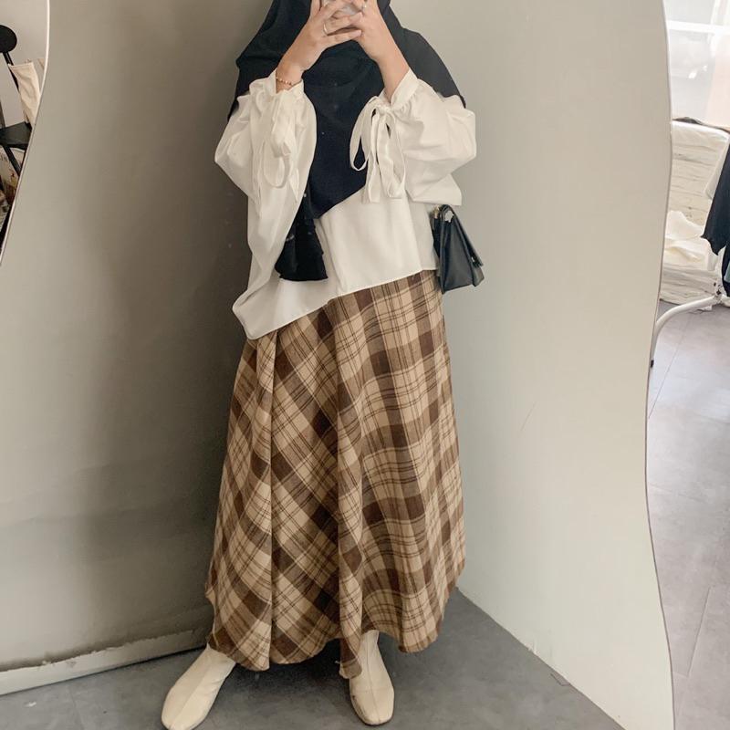 Jelena Skirt Tartan Korean Style by Syamaita Flanel dan Semi Wool