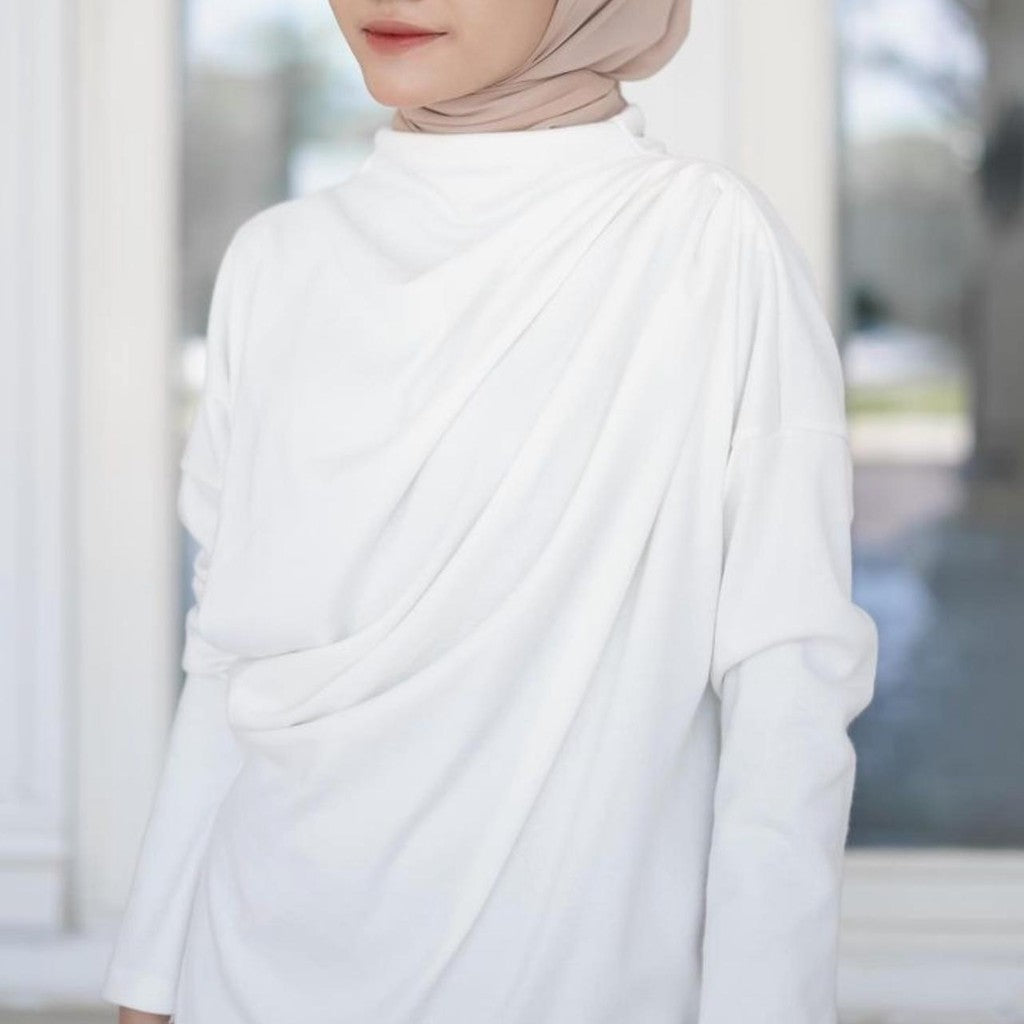 Dira Blouse Rample Turtleneck Viral Adem Lembut Syamaita Original