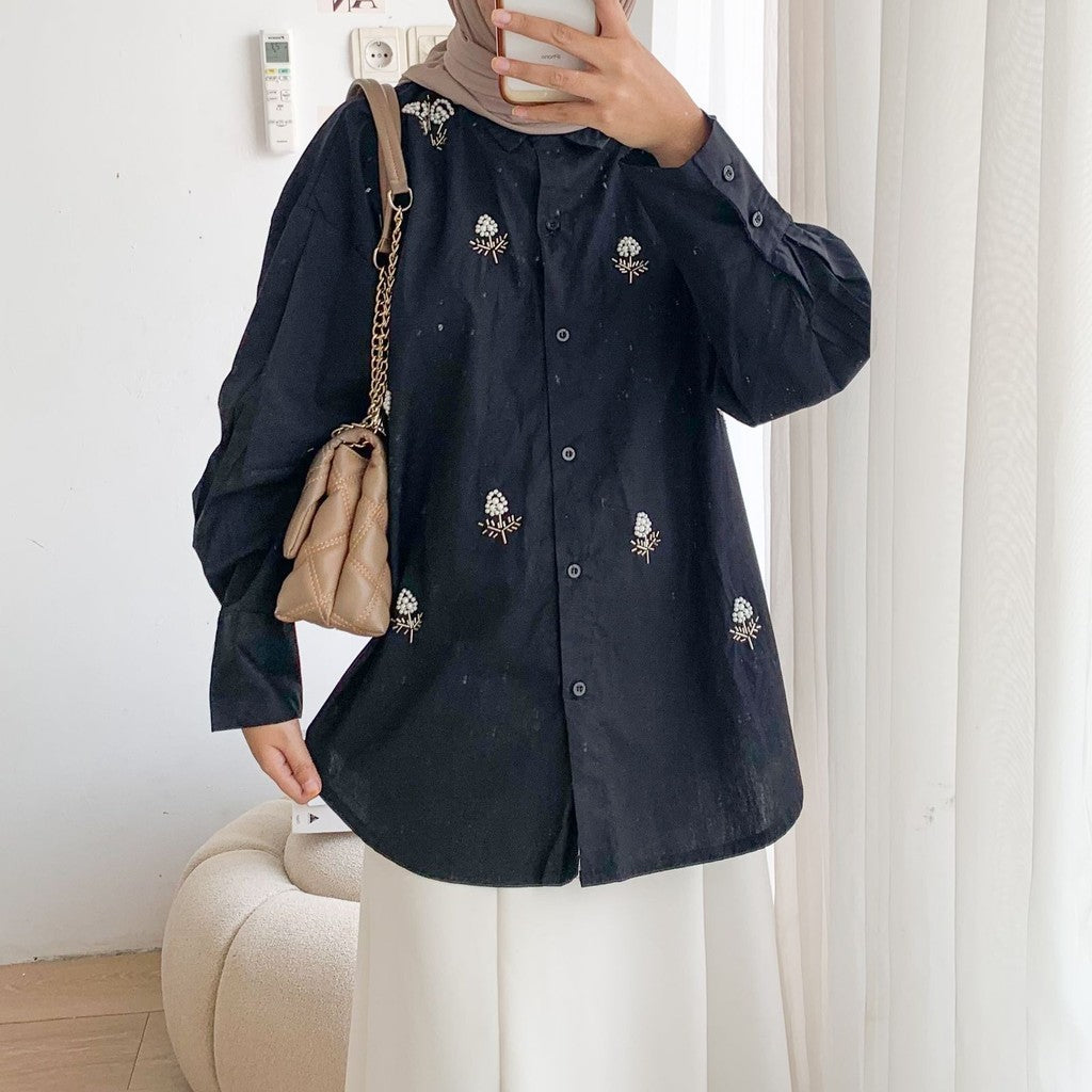 Gio Shirt Beads Cotton Poplin