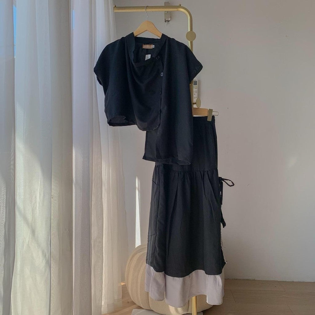 Syamaita - Ryu Oneset 2 in 1 Cotton Set Atasan Rok Korean Look Setelan Wanita Panjang