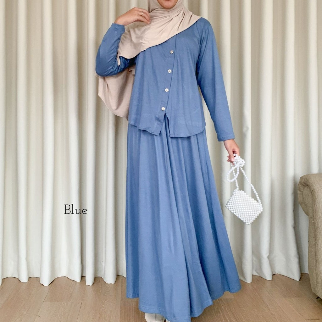 Hagia One Set Rok Kaos Rayon Spandek Busui Friendly