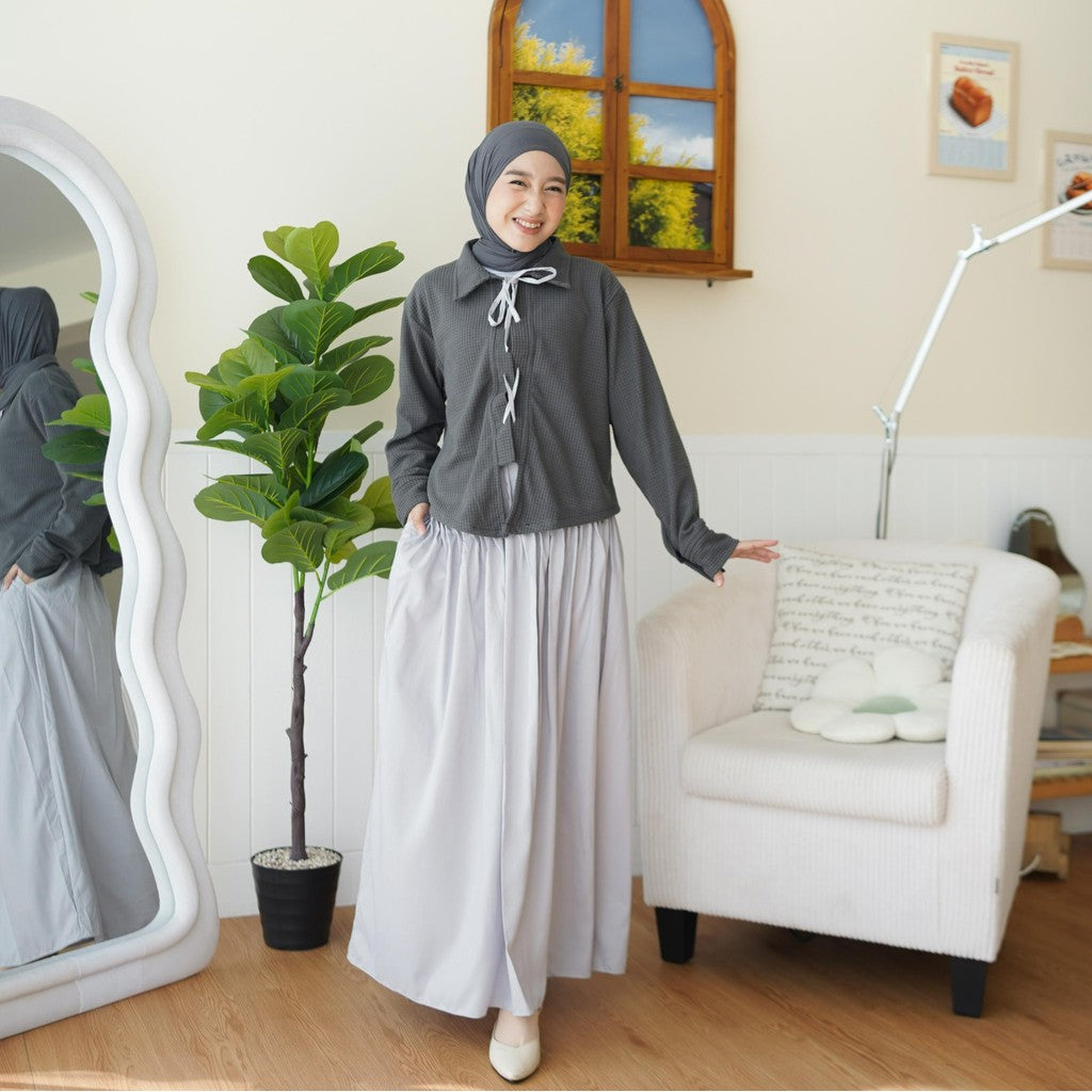 Melody Series Atasan Bawahan Remaja Korean Style Kaos Combed Mix Knit Cotton Silk