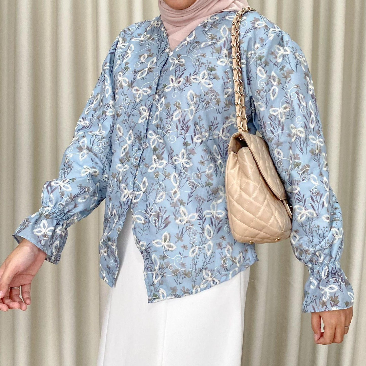 Syamaita Original Ayumi Katun Bordir Syamaita Original Blouse Baju Kebaya Modern Katbol Embroidery
