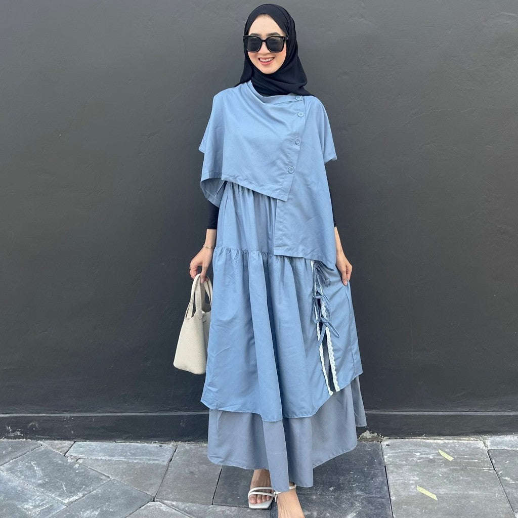 Syamaita - Ryu Oneset 2 in 1 Cotton Set Atasan Rok Korean Look Setelan Wanita Panjang