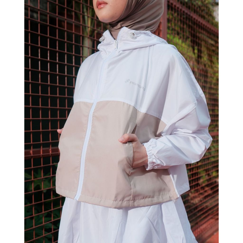 Nabela Crop Jacket & Ballon Skirt Set Pakaian Olahraga Wanita Padel Tenis Pilates Zumba Senam