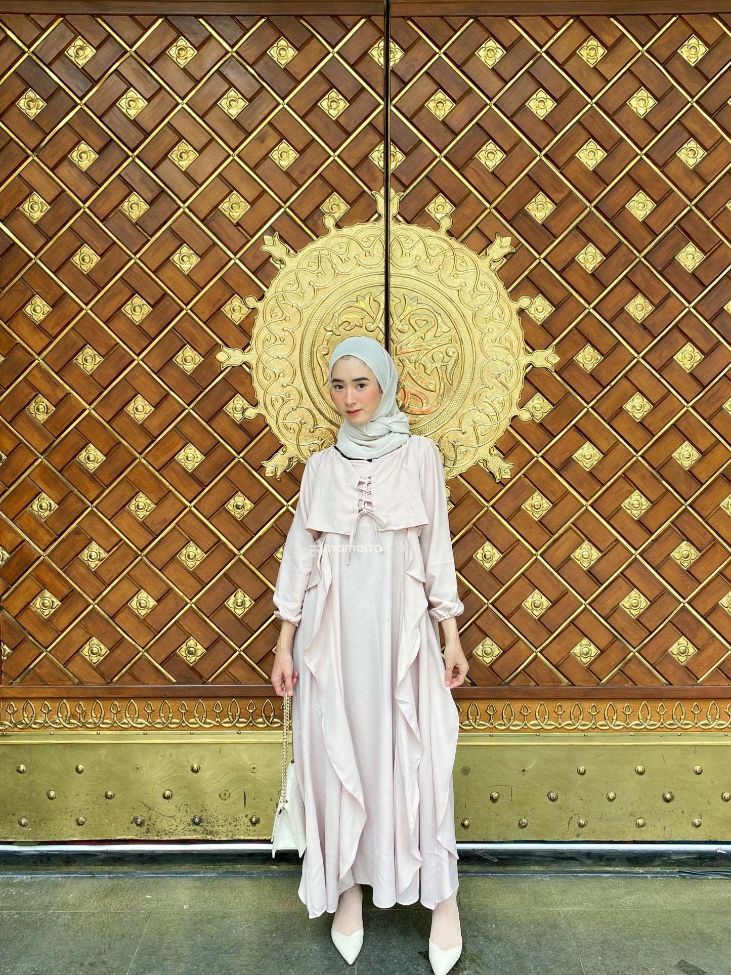 Syamaita Original Ariana Dress Korean Look Outer Busui Dan Wudhu Friendly Material Shakila Twill Premium Terbest Seller Gamis Wanita